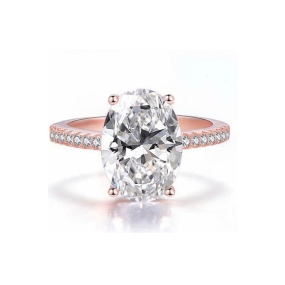 Jewelry - 14K SOLID ROSE GOLD OVAL 2.5K ENGAGEMENT RING